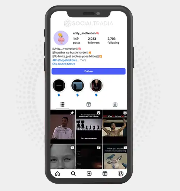 buy Instagram account unity._.motivation (2 k Followers)