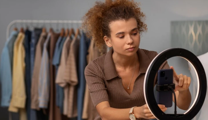 a person preparing for content creation