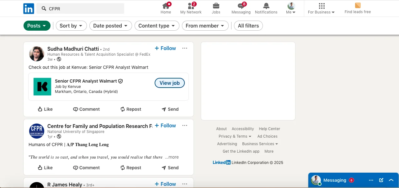 a LinkedIn page