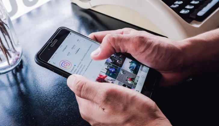 a person checking an Instagram account