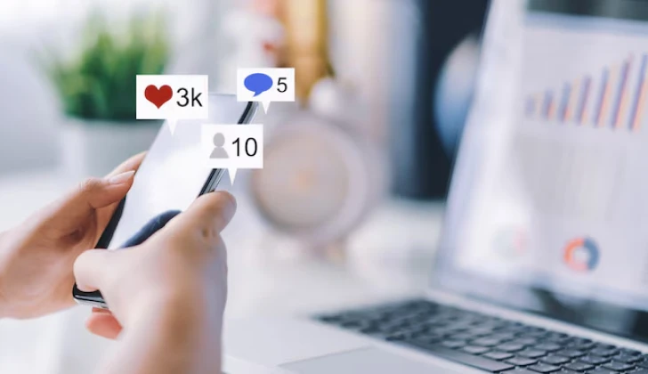a person checking Instagram metrics