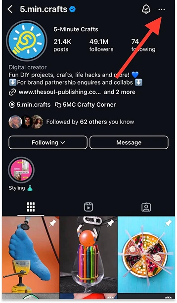 tap on 3 dots icon