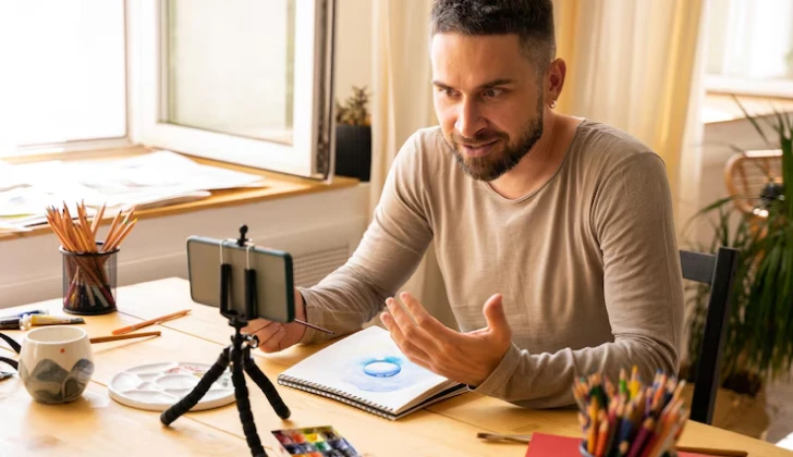 a man recording a video