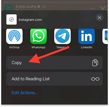 choose copy from menu