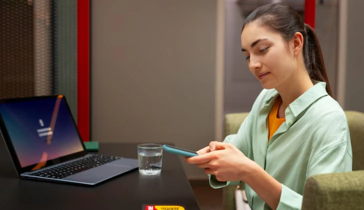 a girl using her phone