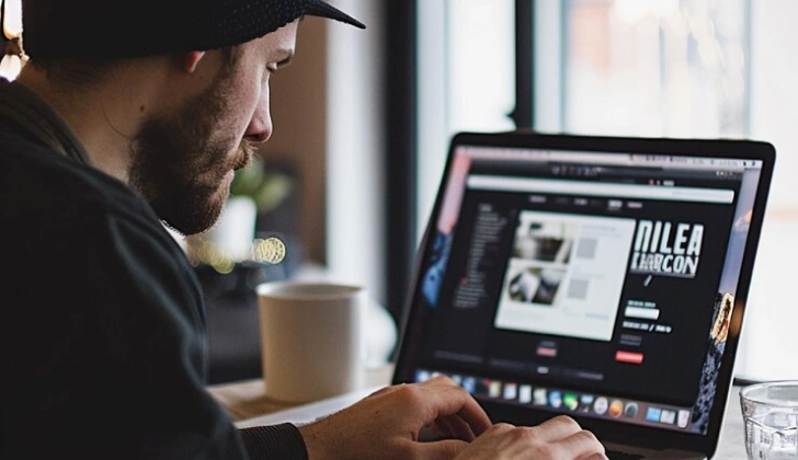 a man working on building website