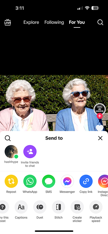 tap share button
