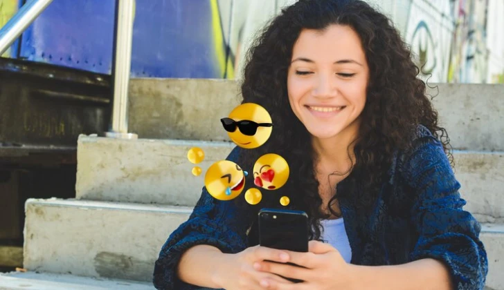 a girl scrolling on social media 