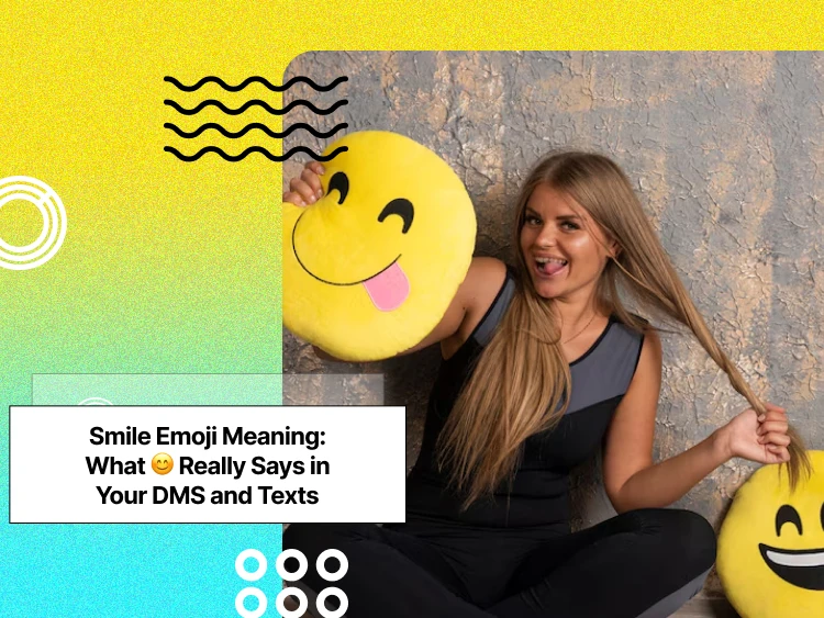 a girl holding an emoji