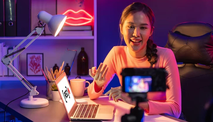 a person creating content