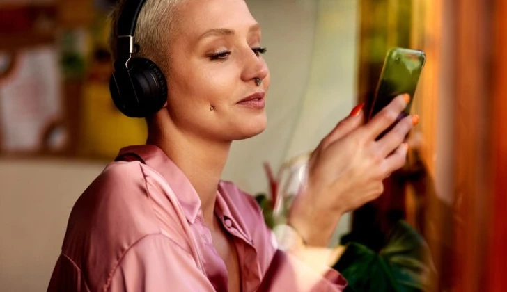 a girl checking her phone