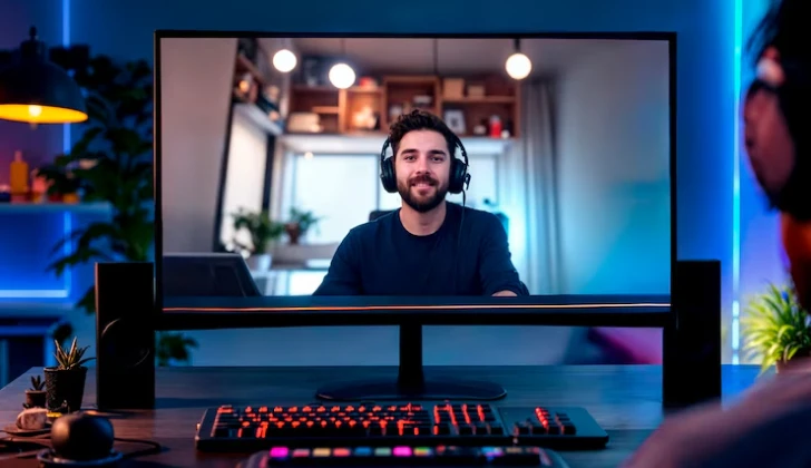 a person watching a Youtube vide