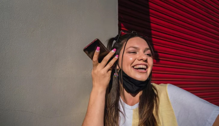 a girl listening to music