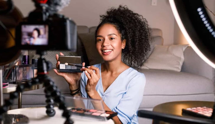an influencer creating a content