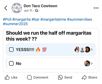 Poll Post on Facebook