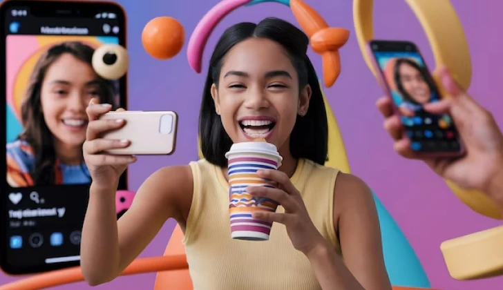 an influencer sharing content