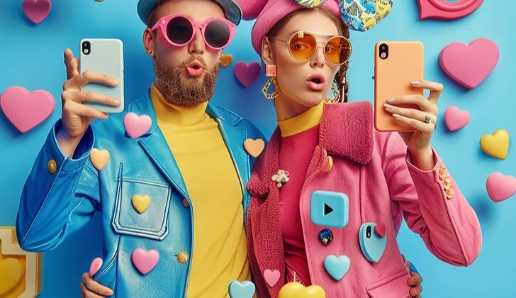 two influencers creating content