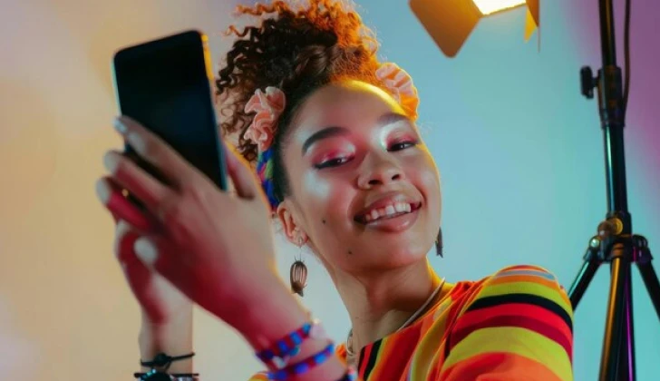 an influencer creating content