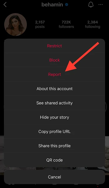 Select "Report"
