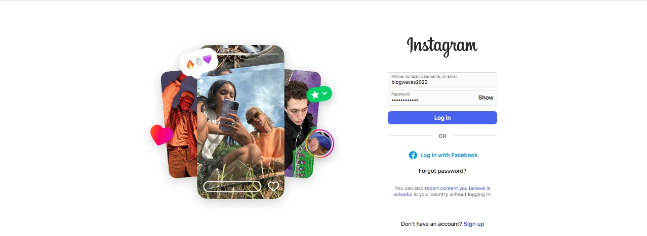 Instagram web browser