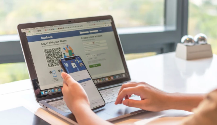 a person using Facebook