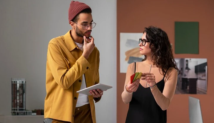 two content creators having a discussion