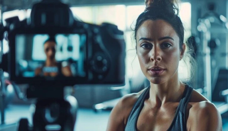 a fitness influencer creating content