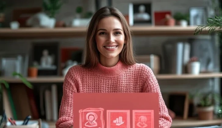 a woman introducing a brand