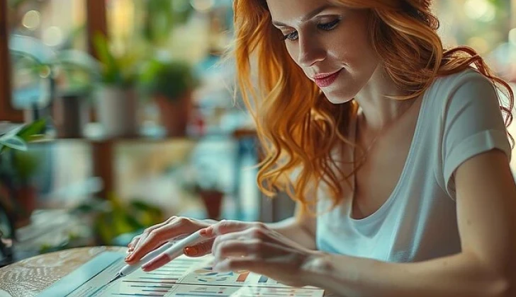 a woman checking social media analytics 