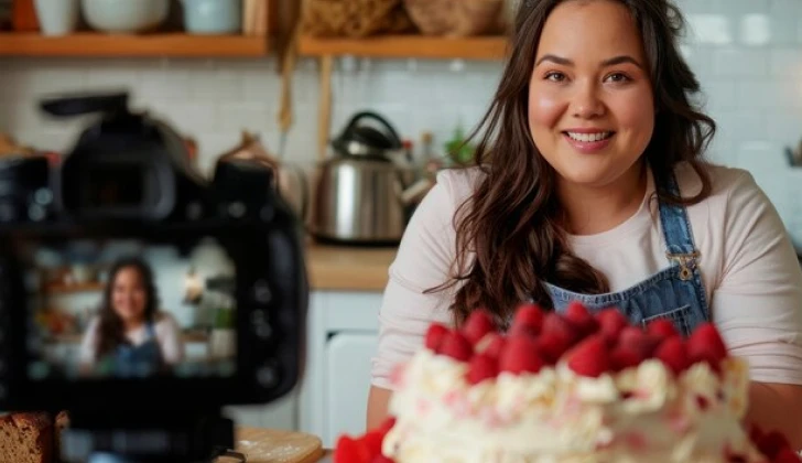 a food influencer creating content