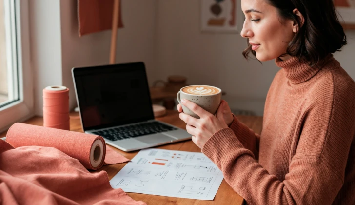 a woman using her laptop