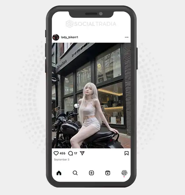 buy Instagram account lady_bikerr1 (2 k Followers)