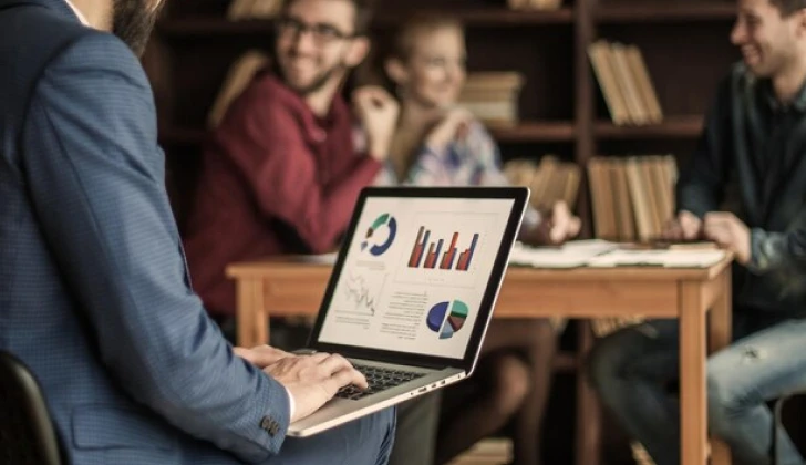 a person checking statistics
