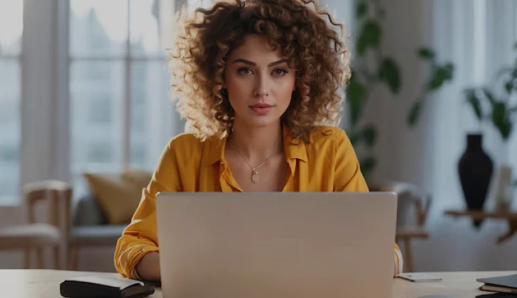 a girl using her laptop
