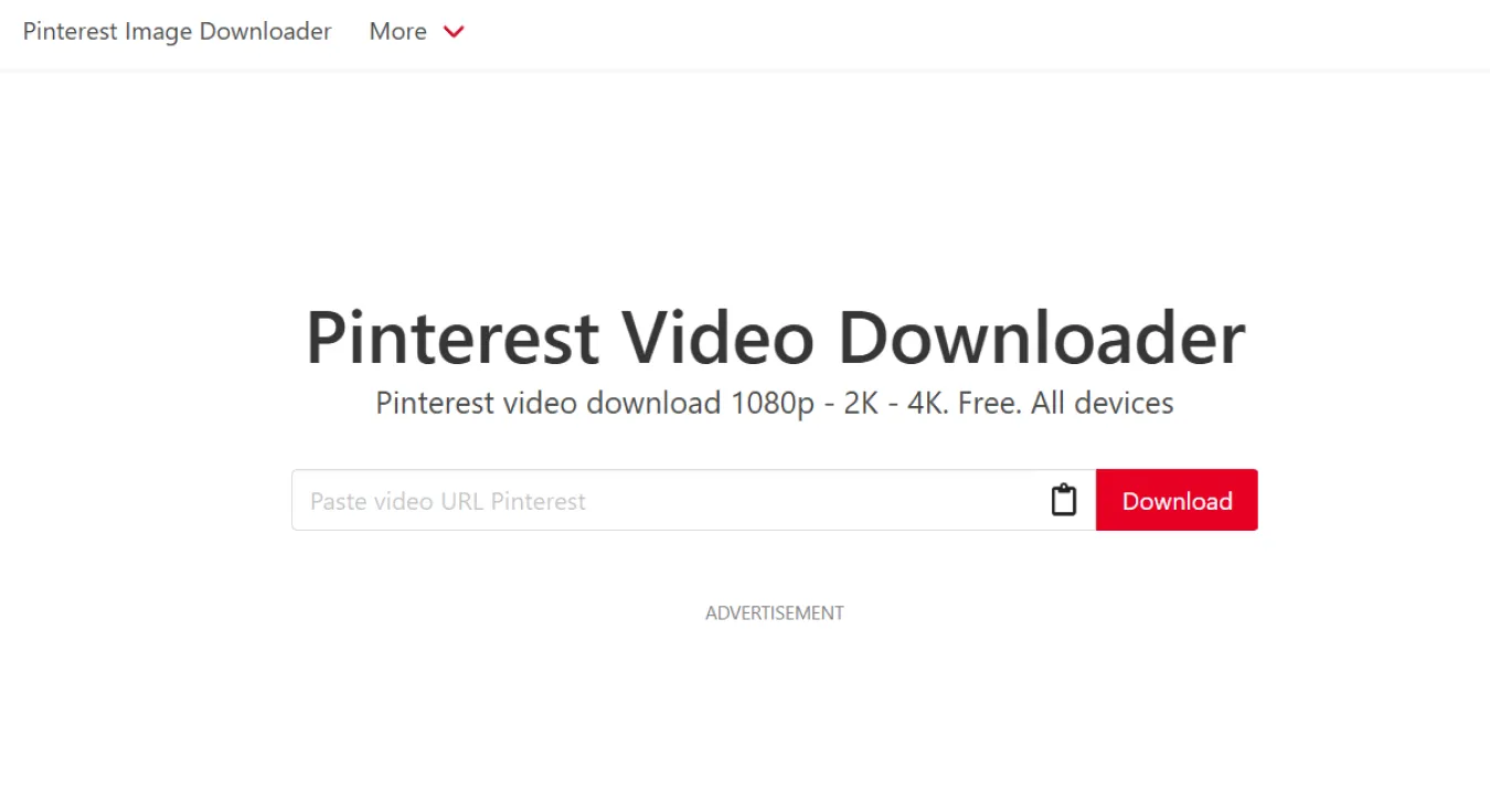 screenshot of Pindown website's landing page 