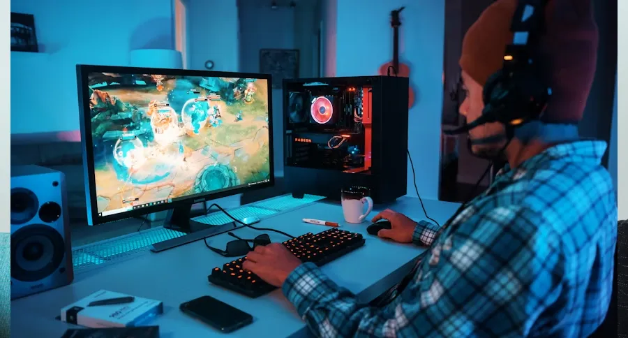 a man gaming