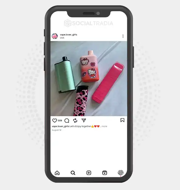 Instagram account vape.lover_girls (2.1 k Followers)