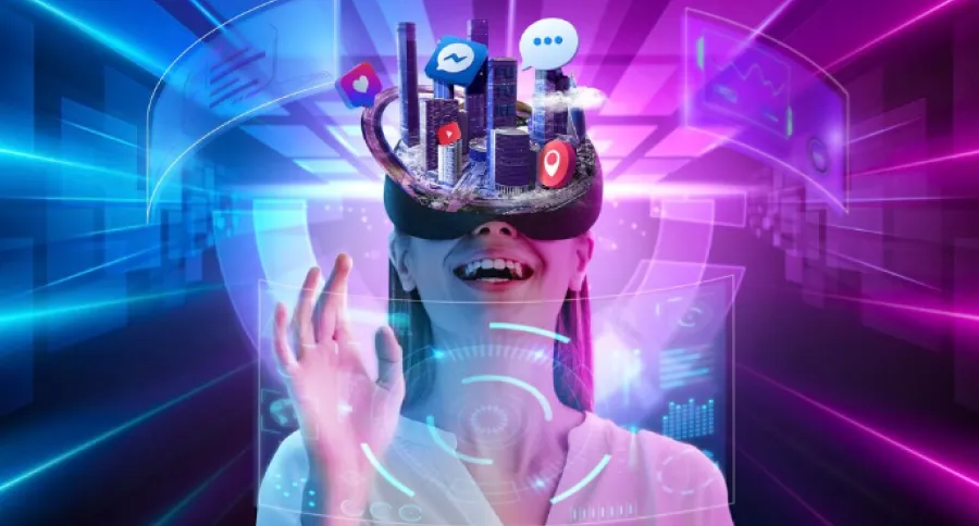 a woman with AI glasses
