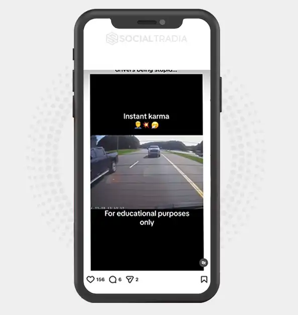 Instagram account Stupid Driving (75.2 k Followers)