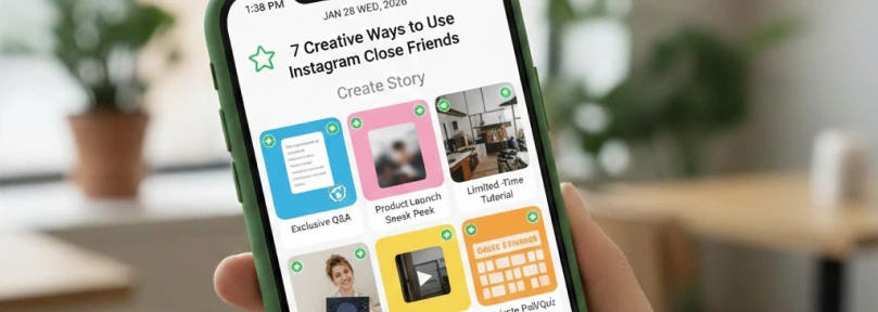 Business man opens Instagram close friend tab on his phone