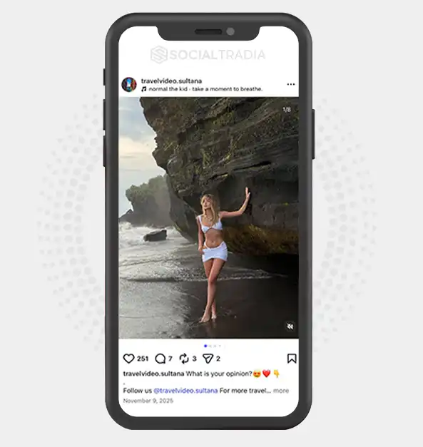 buy Instagram account travelvideo.sultana (2.2k Followers)