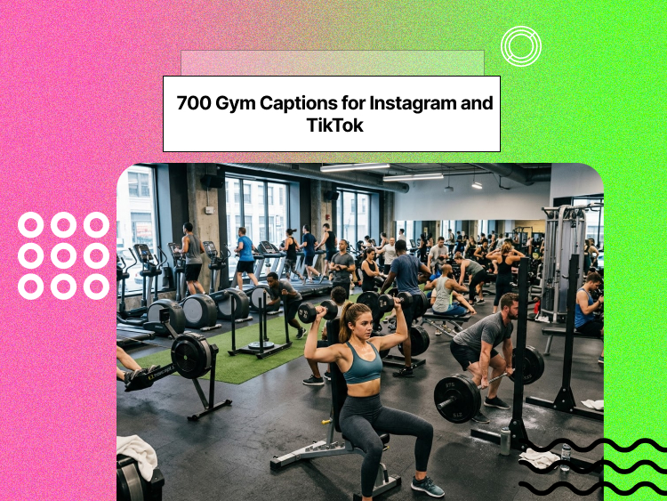 Gym captions for IG and TK