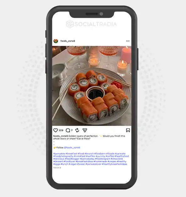 buy Instagram account foods_zone8 (2.4k Followers)