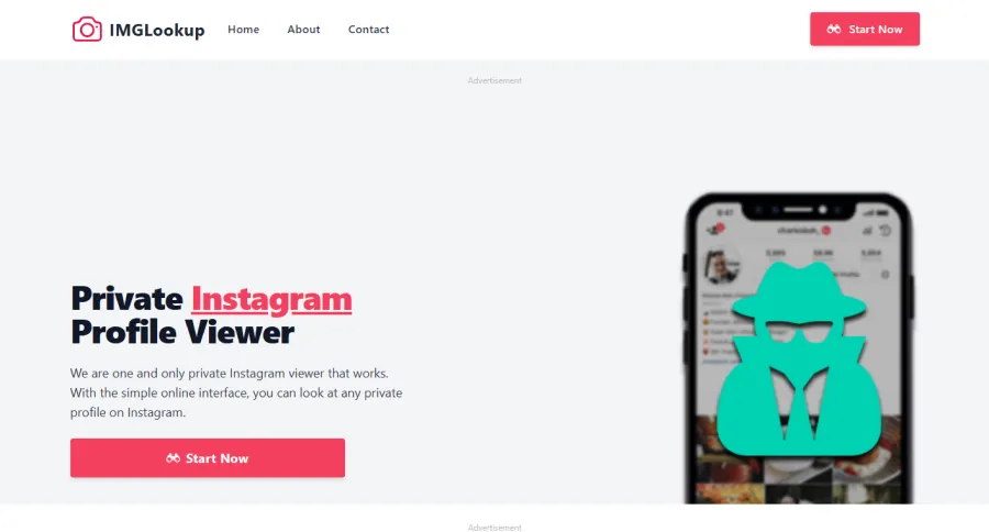 homepage of IMGLookup 