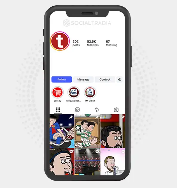 Instagram account Football Toons (54.3 k Followers)
