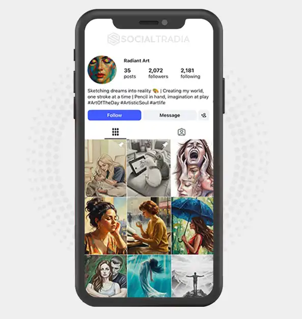 buy Instagram account unique__radiantart (2k Followers)