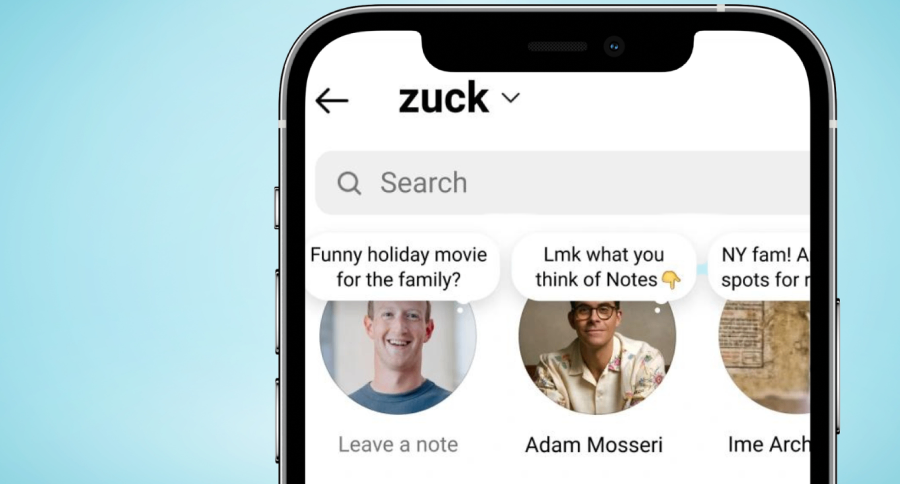 the view of a phone showing Instagram notes