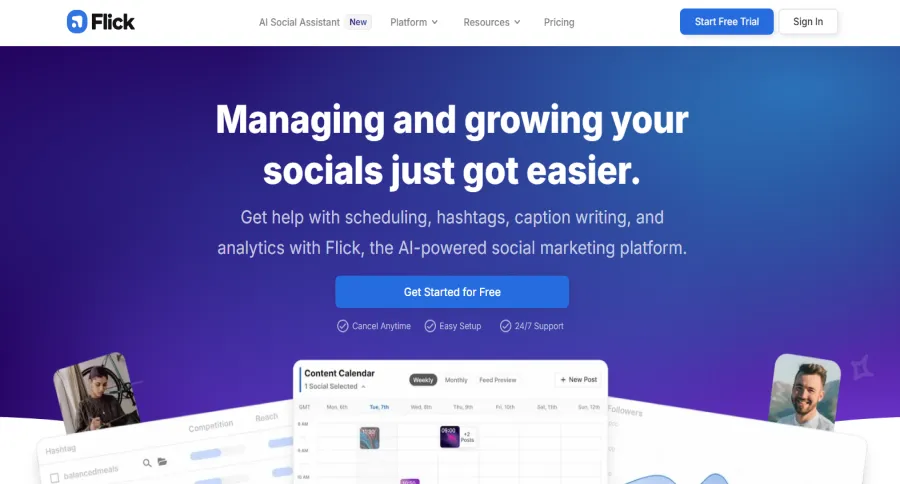 Flick's (an Instagram follower app) homepage view