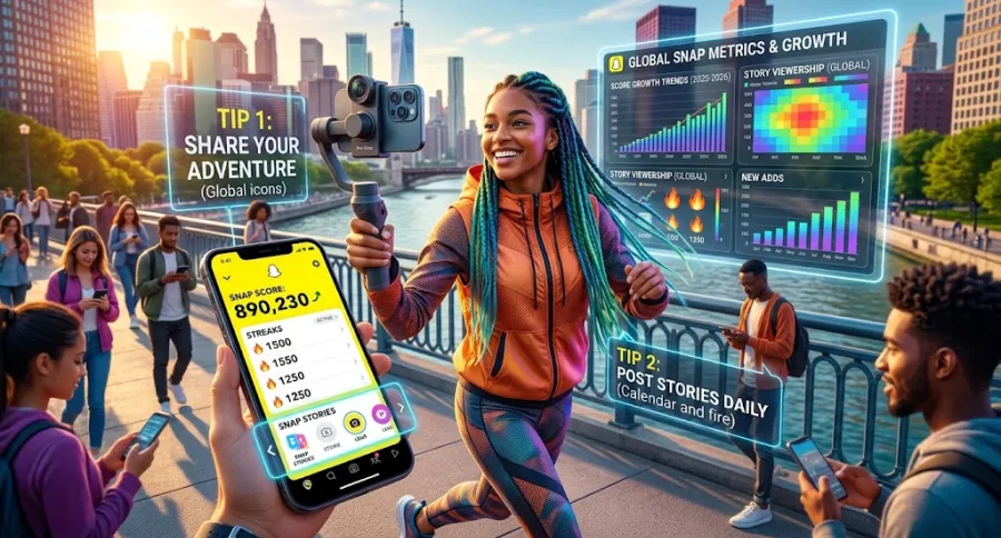 a woman running while taking a Snap