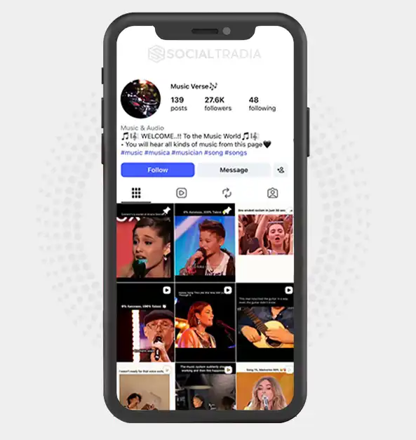 Instagram account musiccverse (27.6k Followers)